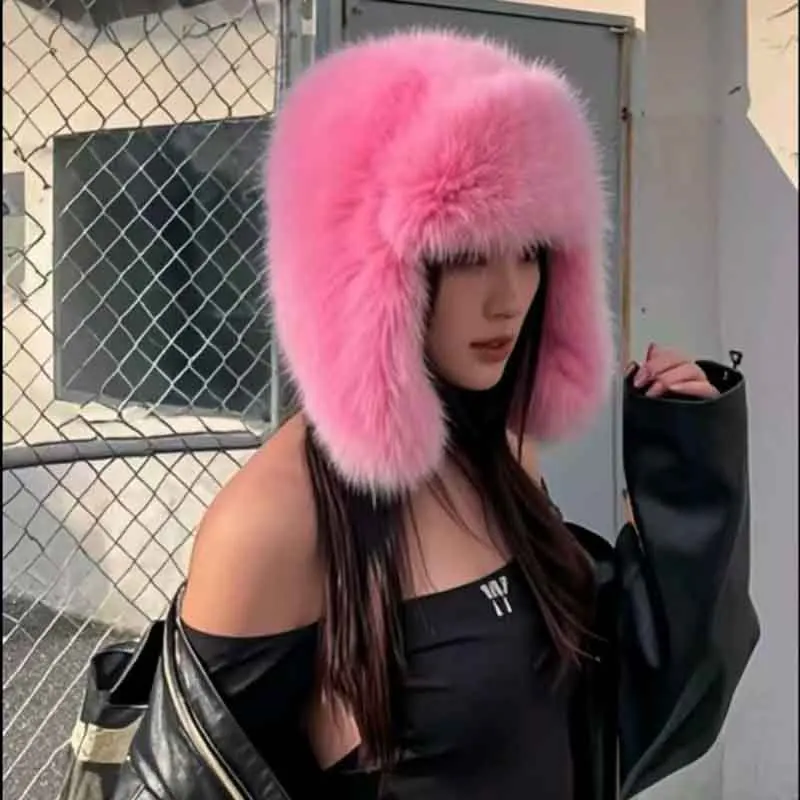 Пушистые шапки-бомберы из искусственного меха норки - Фотография_3