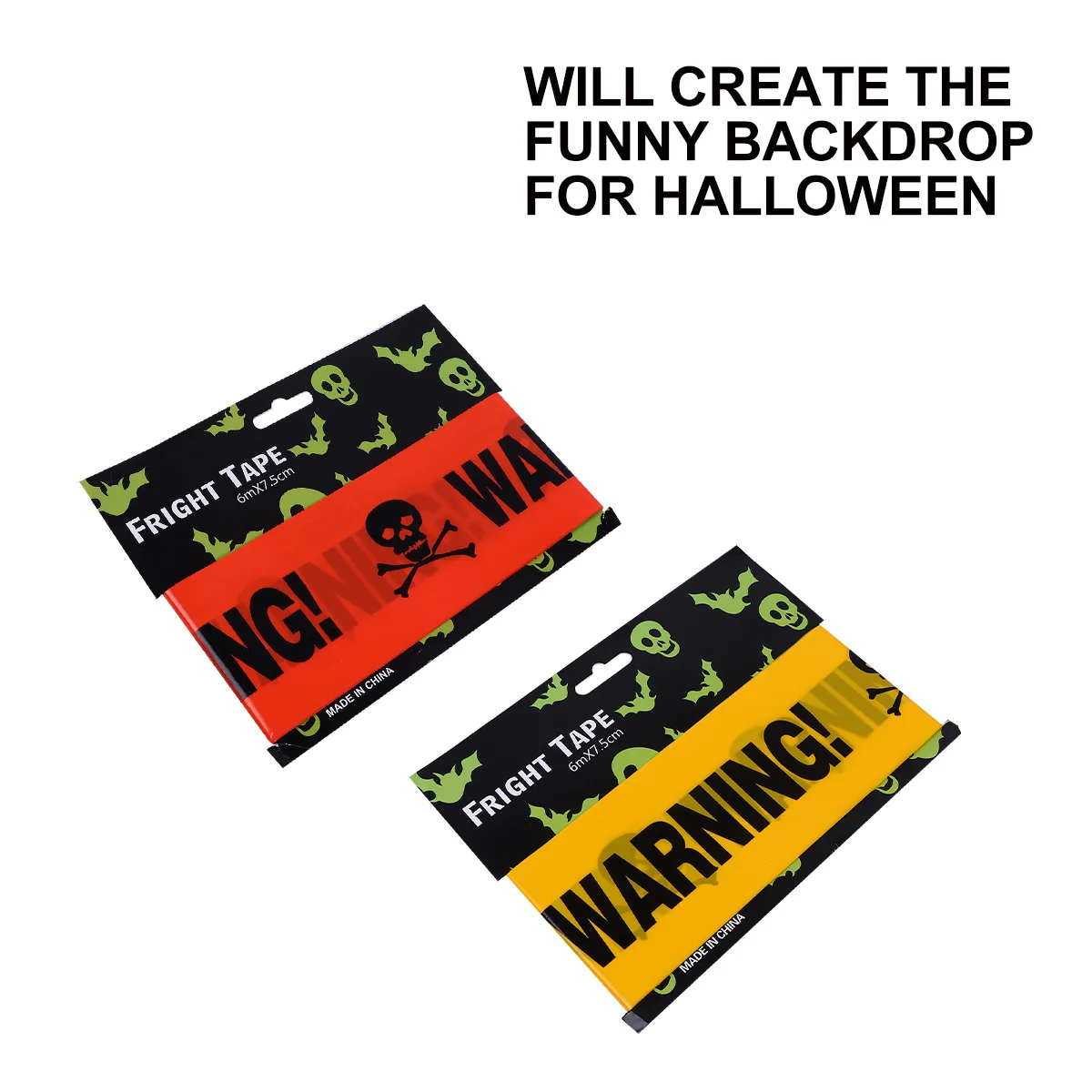 Ярко-желтый оранжевый барьерная лента для хэллоуина - Фотография_4