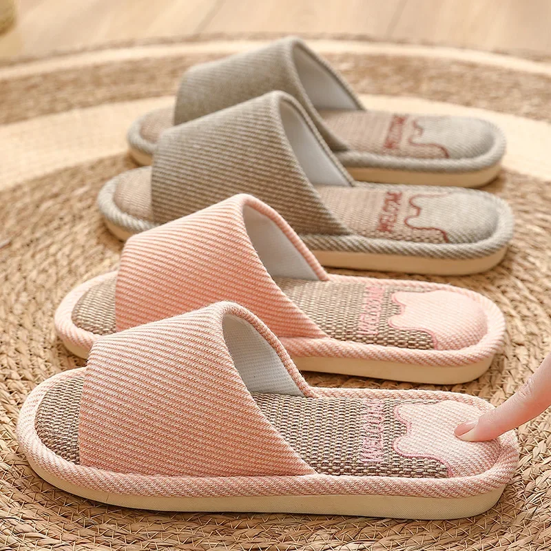 Льняные тапочки, домашние дышащие