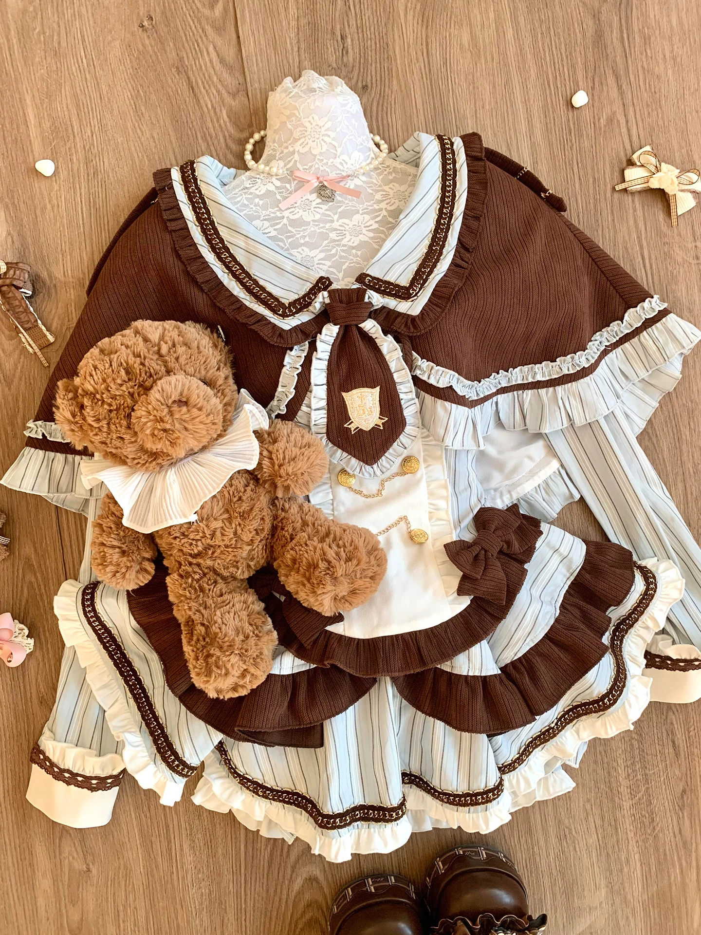 Милая милая девчачья шаль шоколадного цвета - Фотография_3