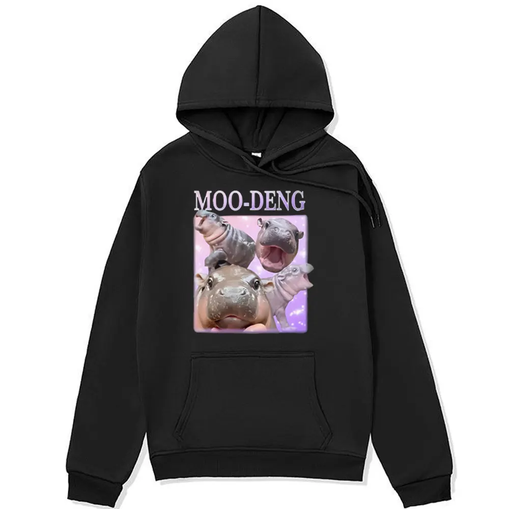 Забавная толстовка с принтом moo deng baby hippo graphi