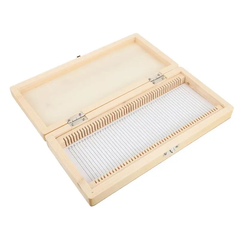 Деревянный ящик для хранения предметных стекол для микроскопа