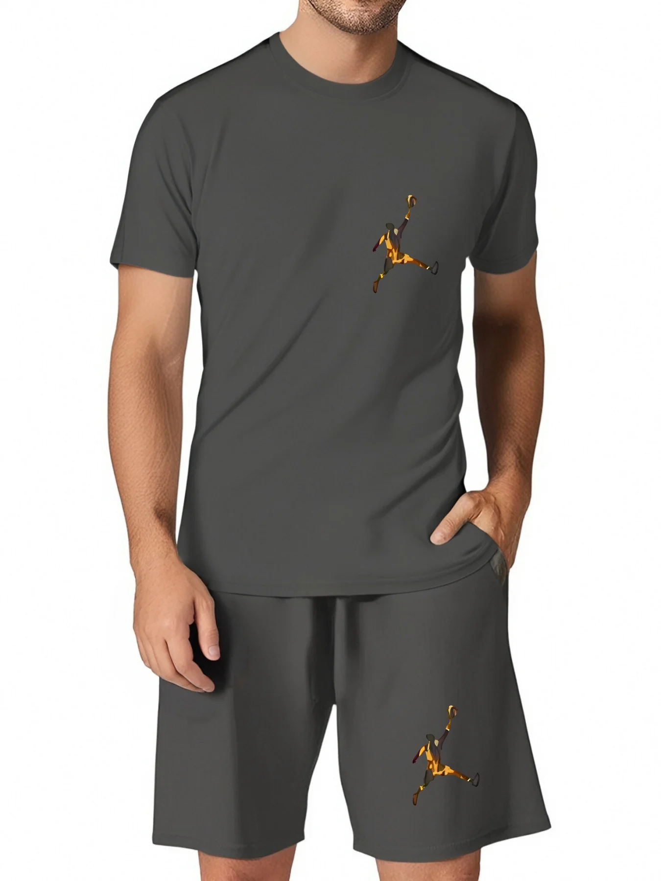 Новая летняя мужская модная повседневная одежда из двух предметов - Фотография_5