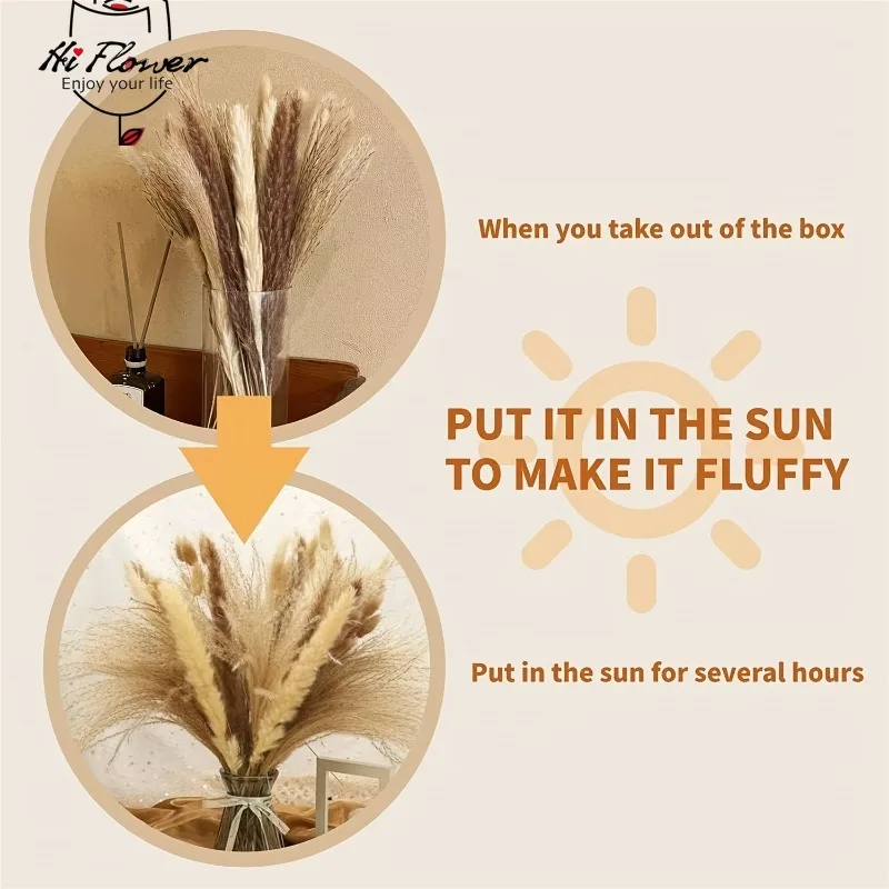 Комнации из пампасной травы в стиле бохо с высушенными стеблями ротанга - Фотография_3