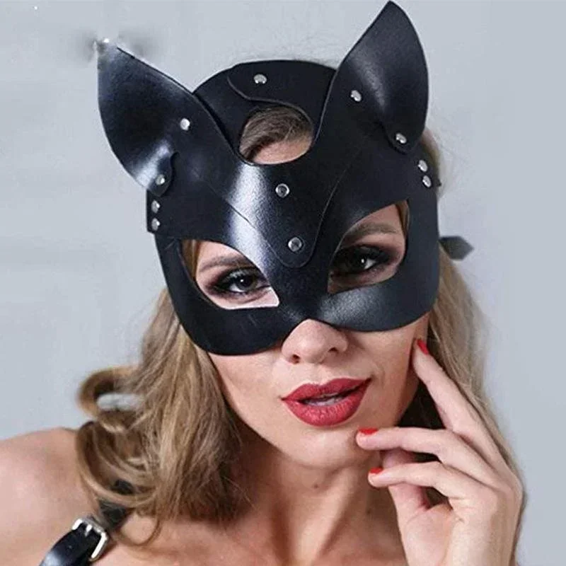 Кожаная маска для лица кролика и кошки - Фотография_2