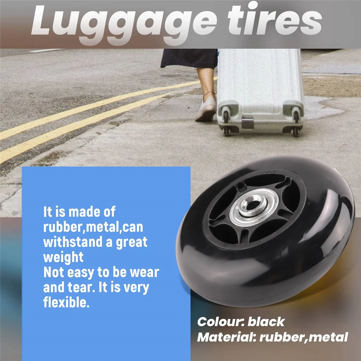 Abqr 2 комплекта сменных колес для чемодана - Фотография_5