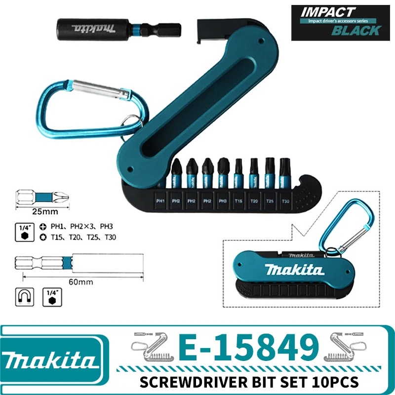 Makita e-15849 набор ударных черных отверток