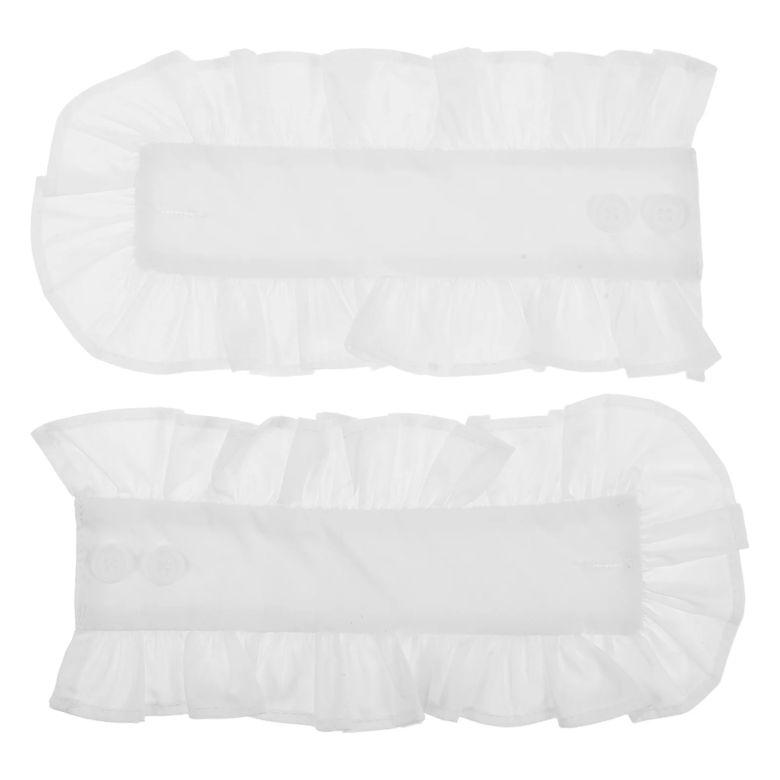 1 пара съемных клетчатых манжет с рюшами для женщин - Фотография_3