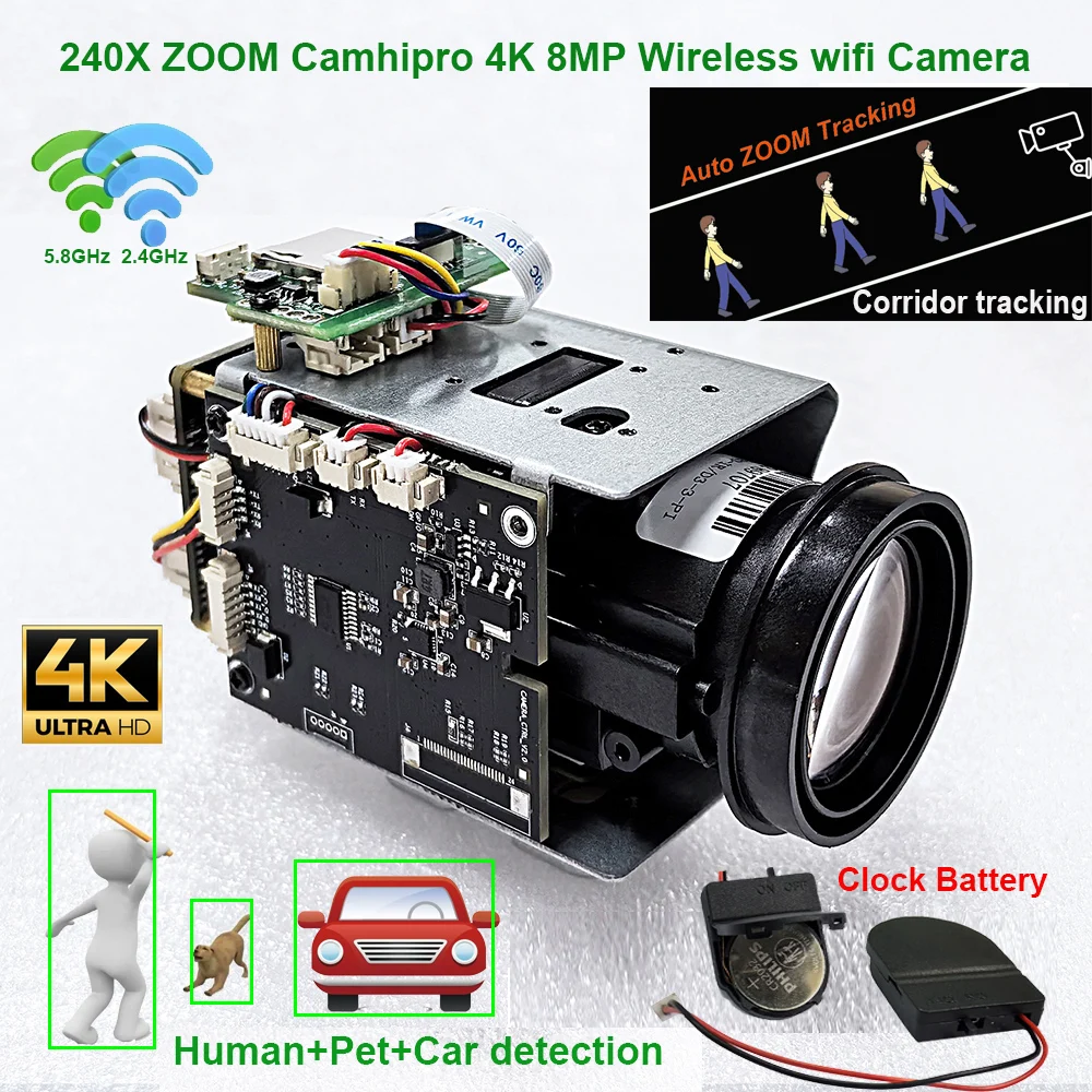 Camhipro 4k 8mp 240x зум wi-fi