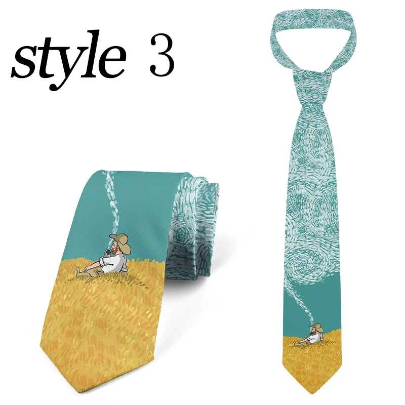 Классический галстук с картиной ван гога - Фотография_3