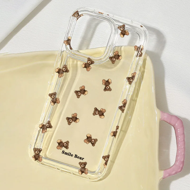 Чехол для телефона с цветочным принтом медведя для iphone 16 - Фотография_4