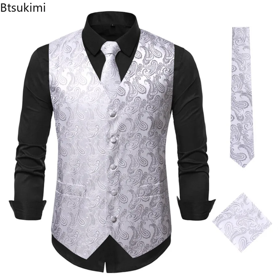 Новая модная мужская однобортная жилетка с v-образным вырезом - Фотография_6