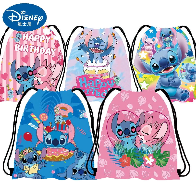 Нетканая сумка на шнурке в стиле аниме disney kawaii lilo & stitch