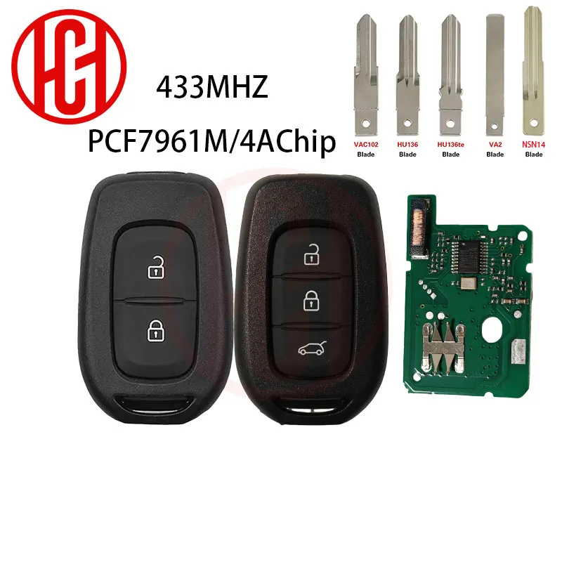 Чип 433 мгц 4a pcf7961m для renault
