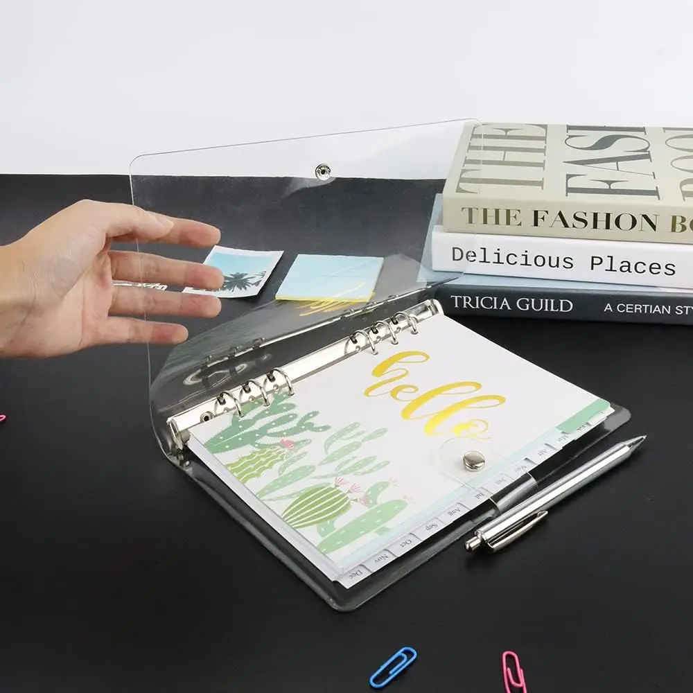 Новая прозрачная обложка для переплета a5 a6 с застежкой-кнопкой - Фотография_4