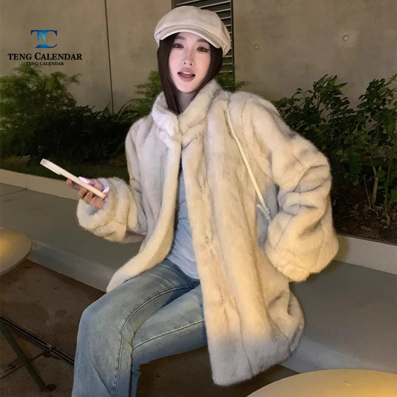 Винтажная шуба из искусственного меха норки