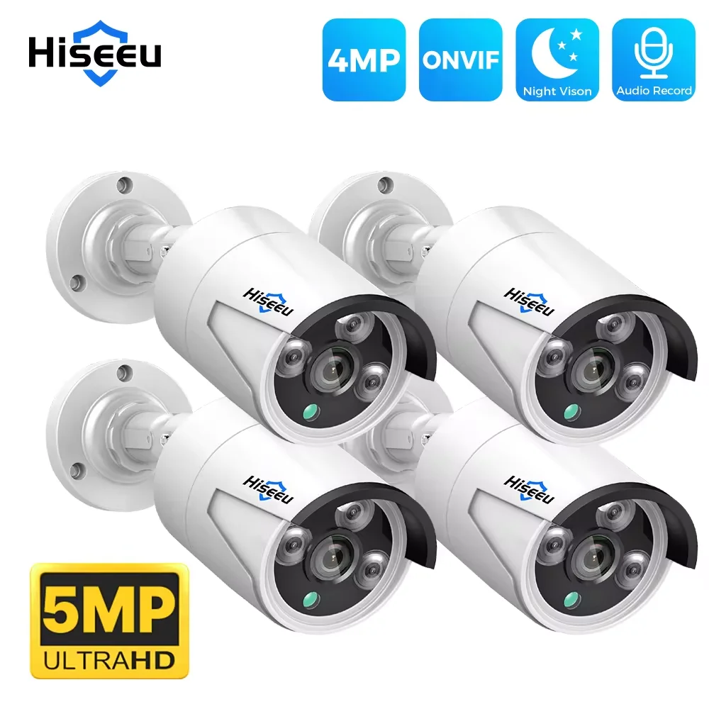 Hiseeu 4mp 5mp poe сетевая камера onvif аудио h