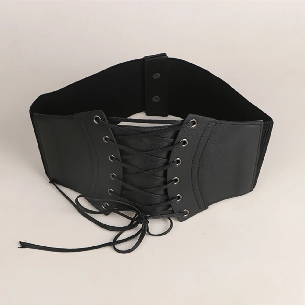 Женский винтажный эластичный пояс с завязками на веревке - Фотография_4