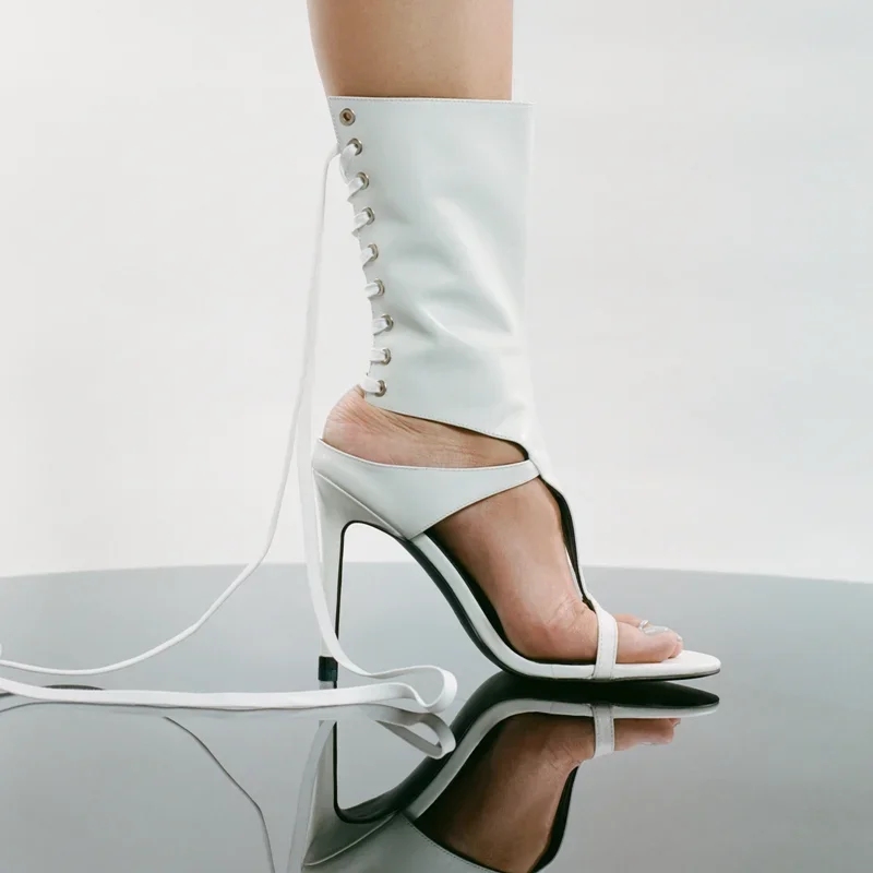 Кожаные сандалии mette one word с ремешком - Фотография_6