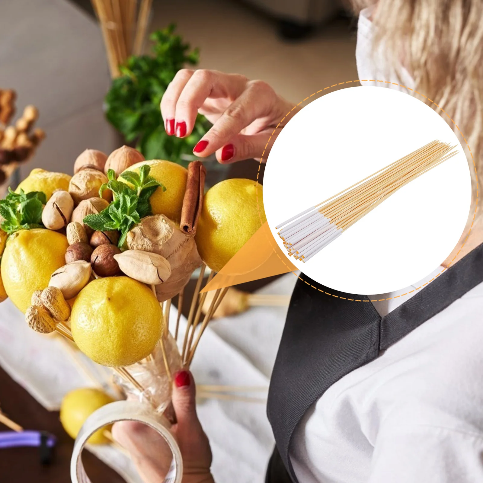 Прочные бамбуковые палочки цвета хаки - Фотография_6