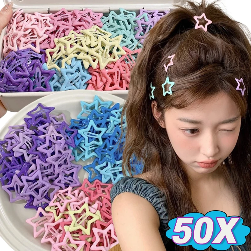 Красочные заколки со звездами kawaii y2k