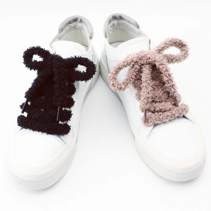 1 пара модных круглых плюшевых шнурков шириной 1 см - Фотография_5