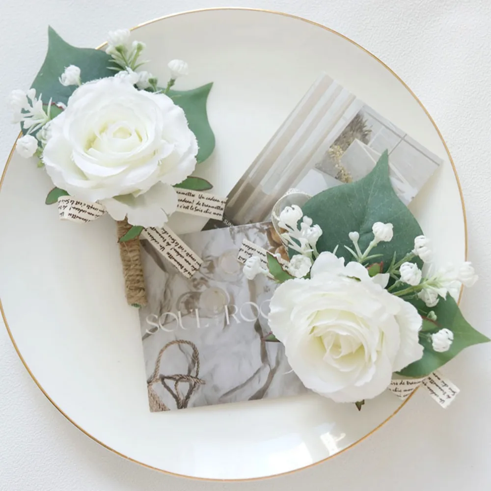 Бутоньерки цвета слоновой кости для мужчин - Фотография_3