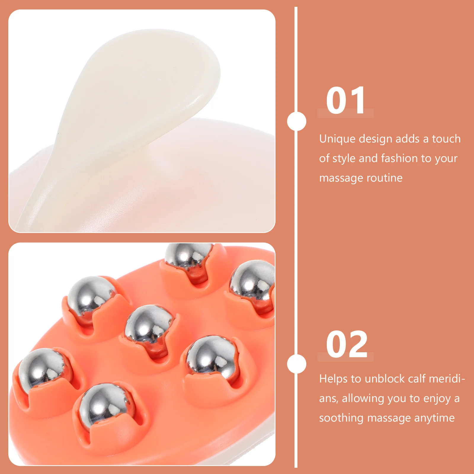 Массажный шариковый роликовый ручной массажер для икр - Фотография_2