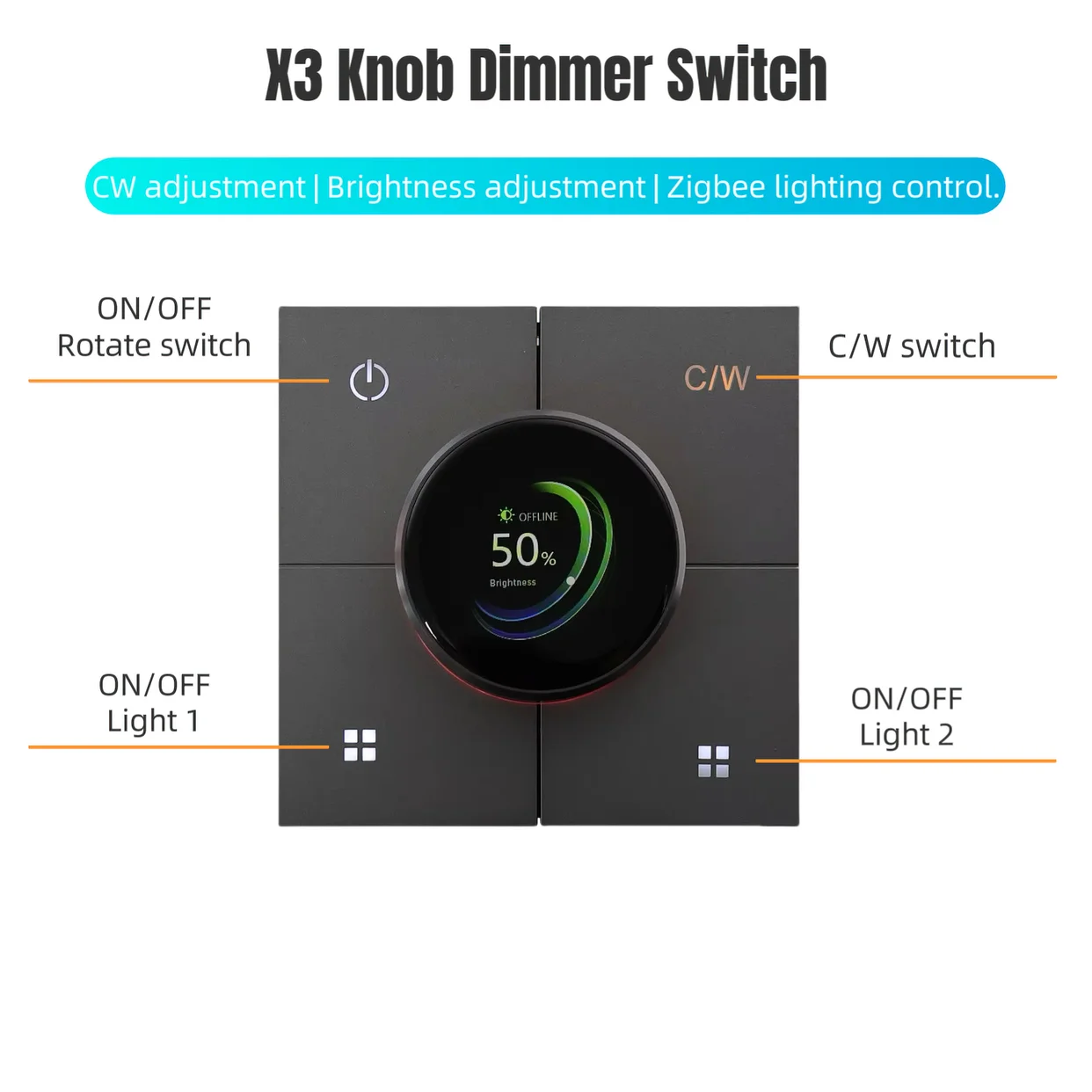 X3 tuya smart knob dimming switch - Фотография_5