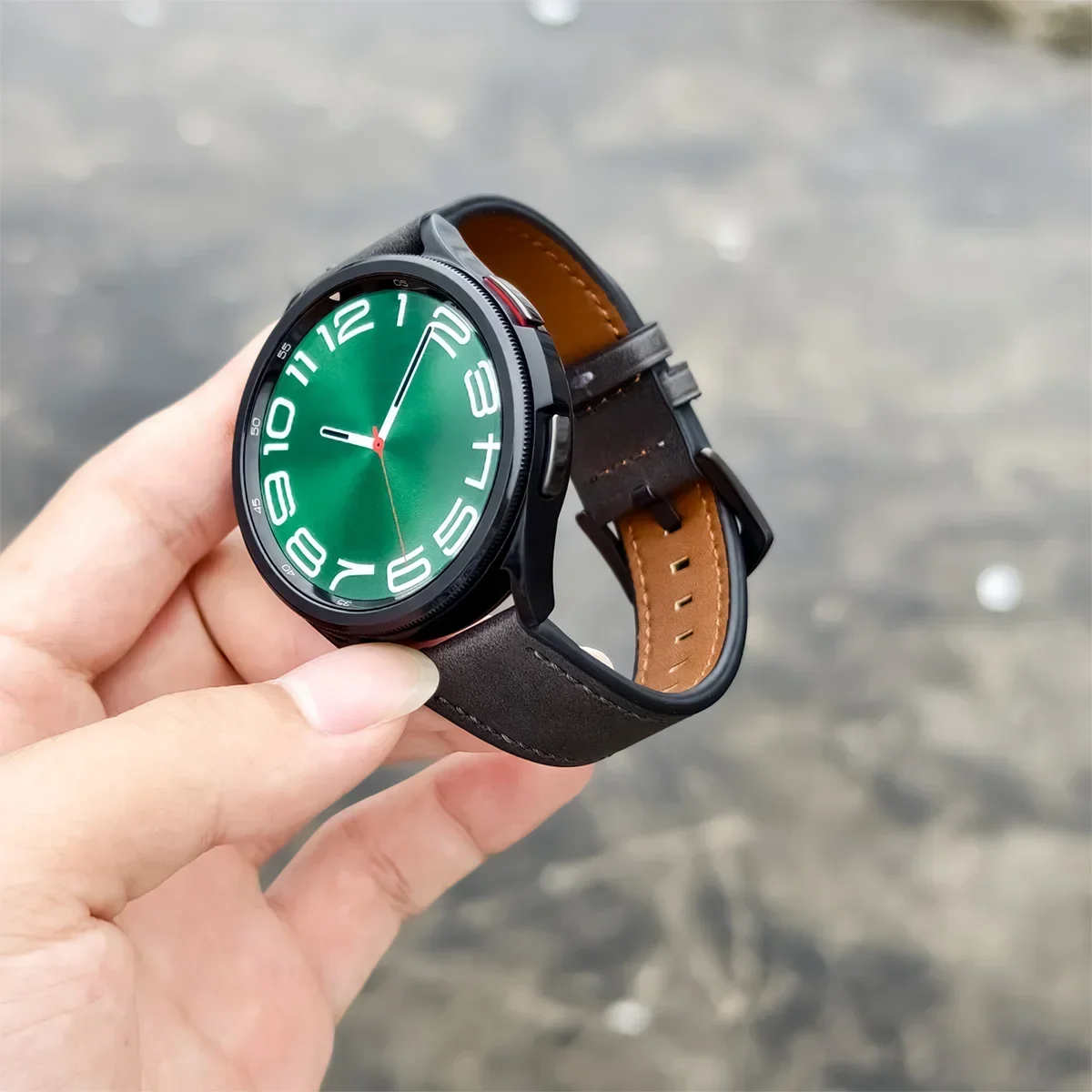 Кожаный ремешок 20 мм 22 мм для samsung galaxy watch 7/6/5/4 40 44 мм - Фотография_5