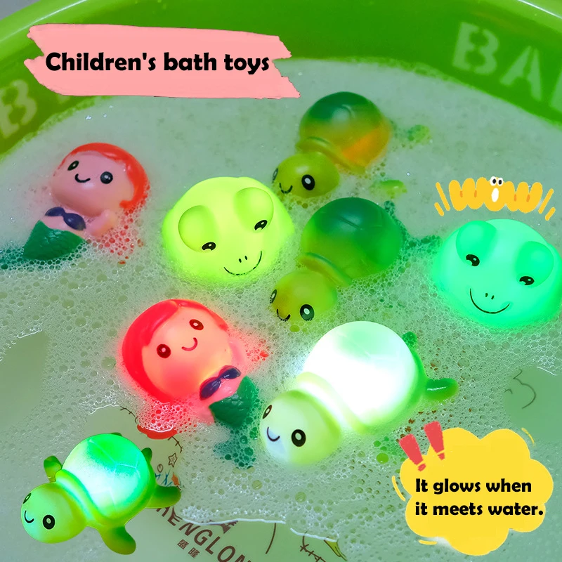 Забавные детские мигающие водные плавающие лягушки