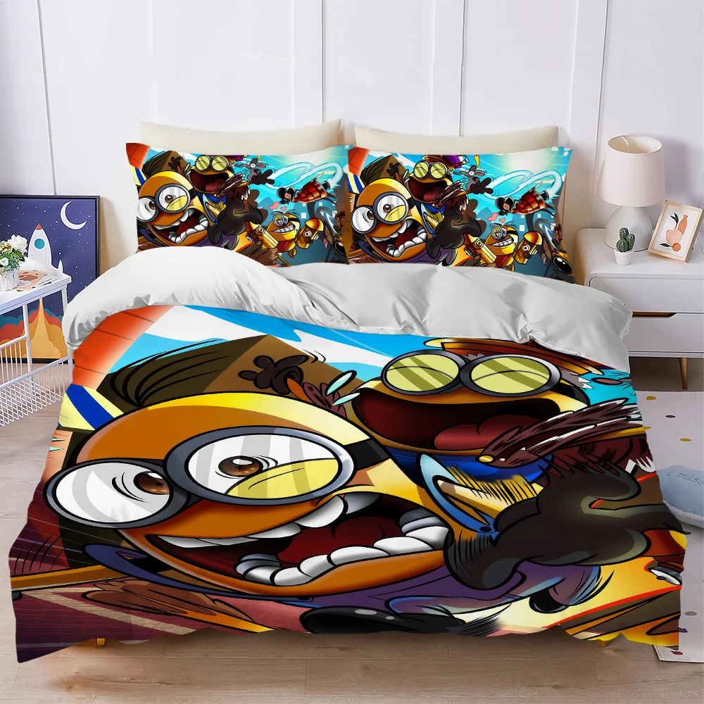 Милый желтый комплект пододеяльников m-minions с героями мультфильмов - Фотография_5