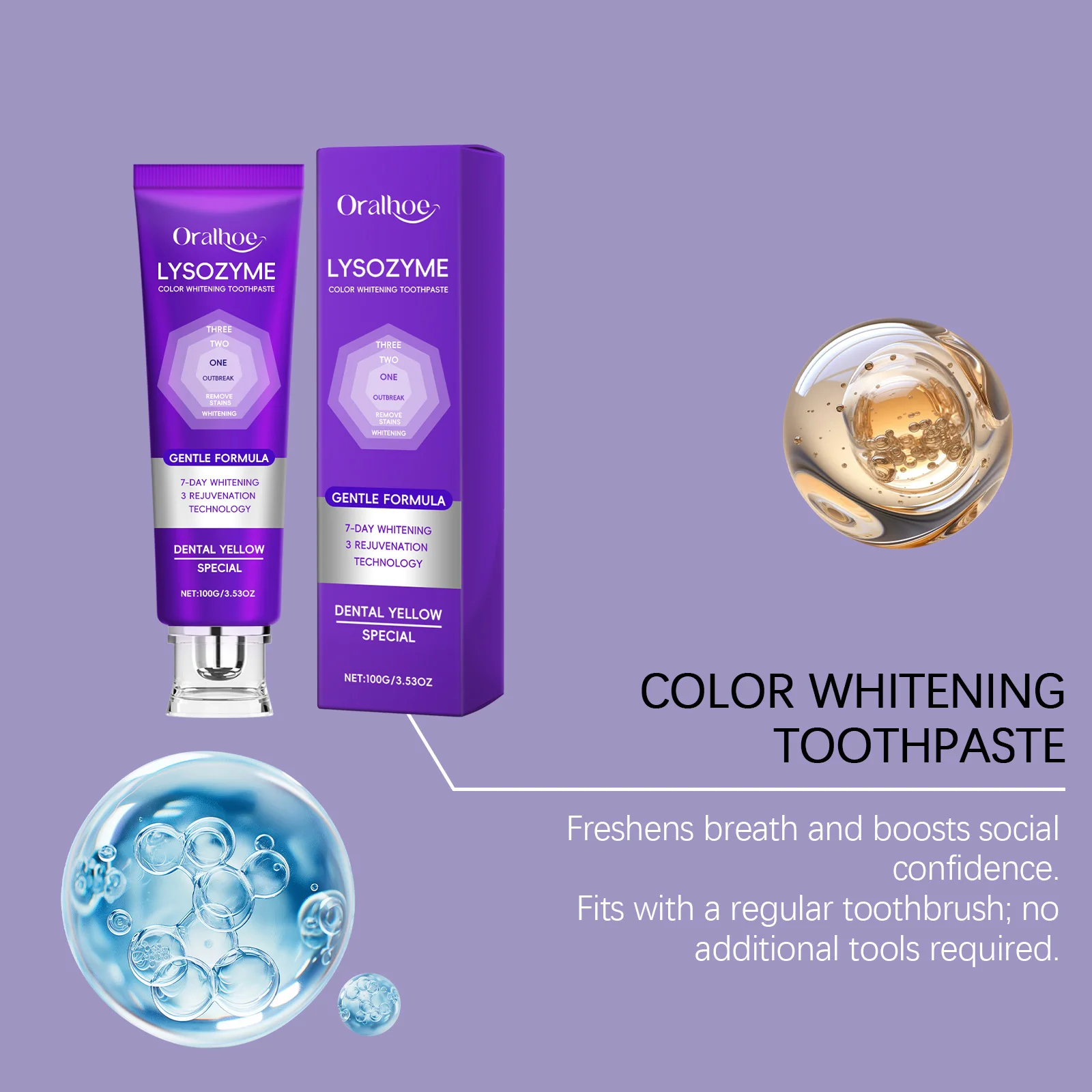 Фиолетовая зубная паста oralhoe - Фотография_3