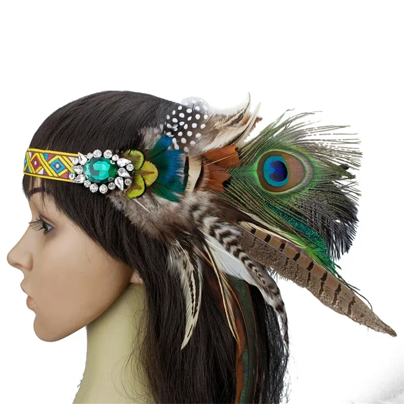 Повязка на голову с перьями павлина - Фотография_5
