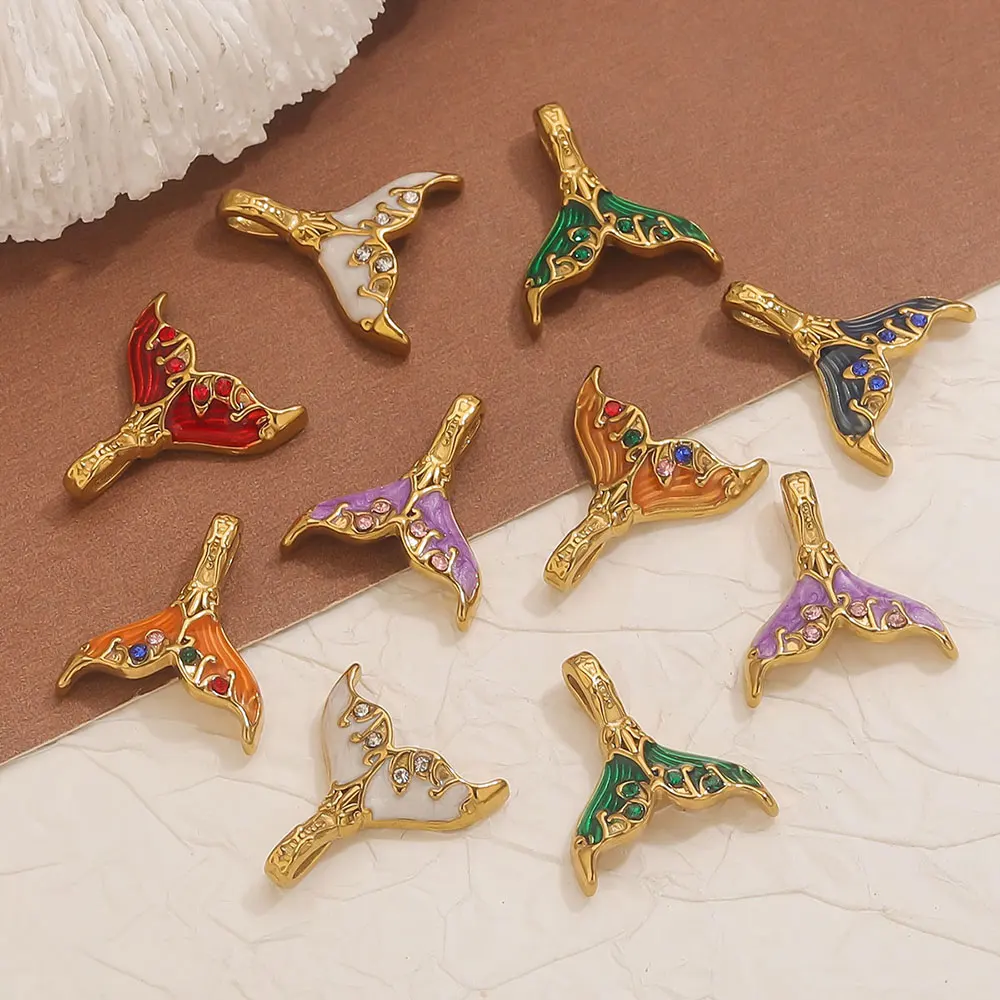 Золотая эмаль хвост русалки подвески - Фотография_6