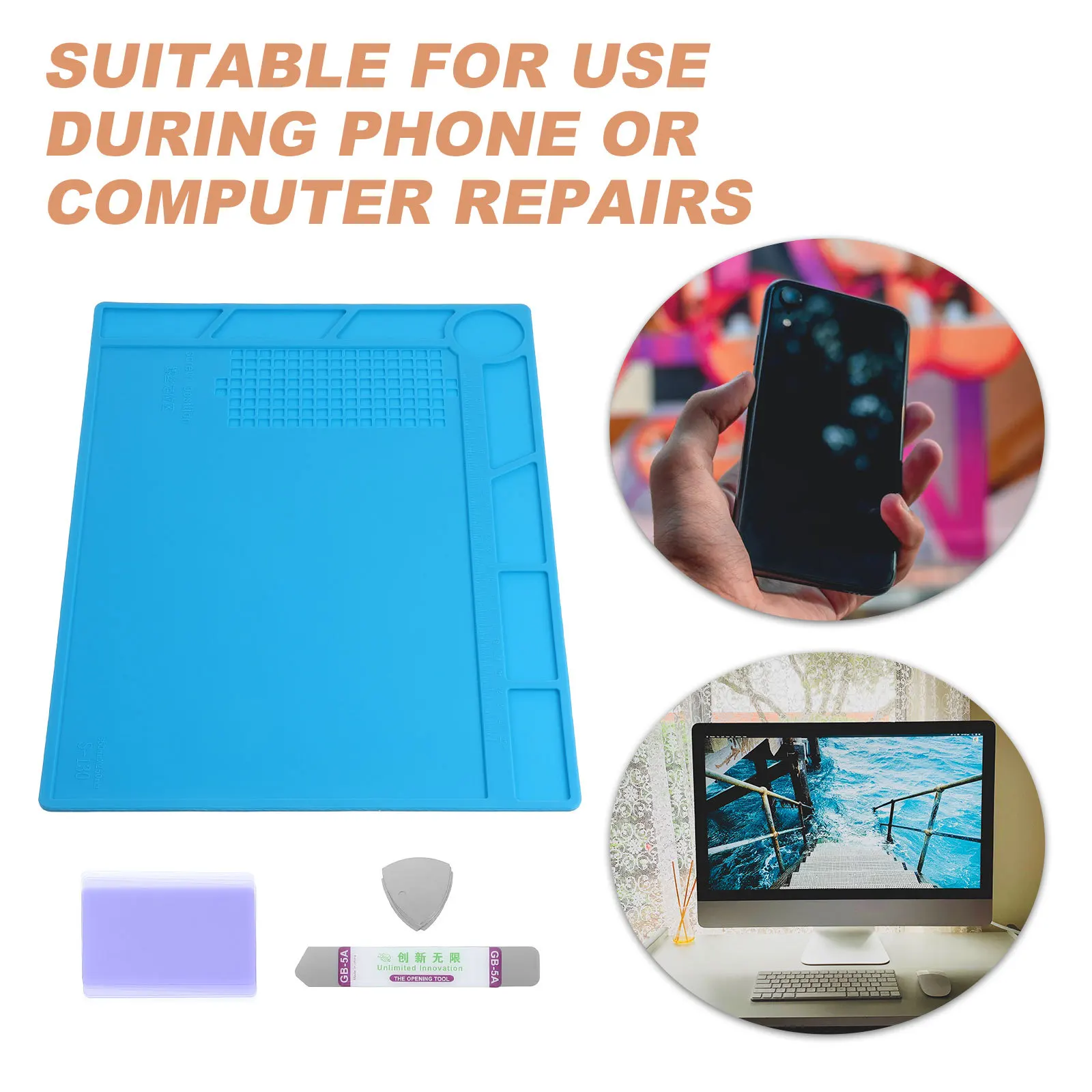 1 комплект, силиконовый коврик для ремонта телефона и компьютера - Фотография_5