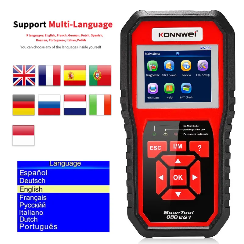 Konnwei obd2 kw850 автомобильный сканер obd 2