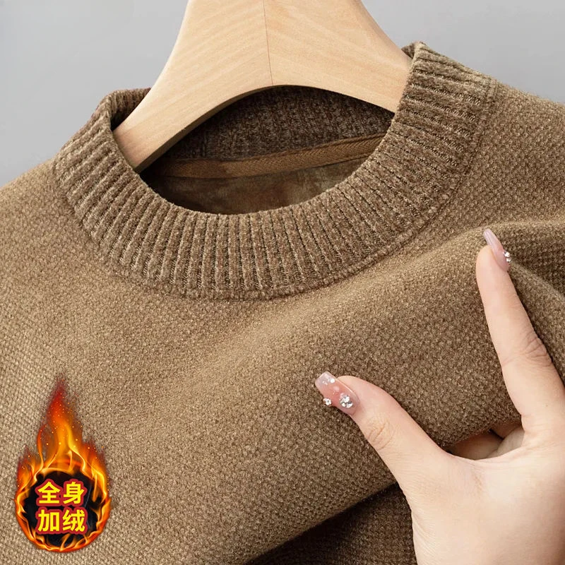 Мужской цельный свитер с бархатной - Фотография_2