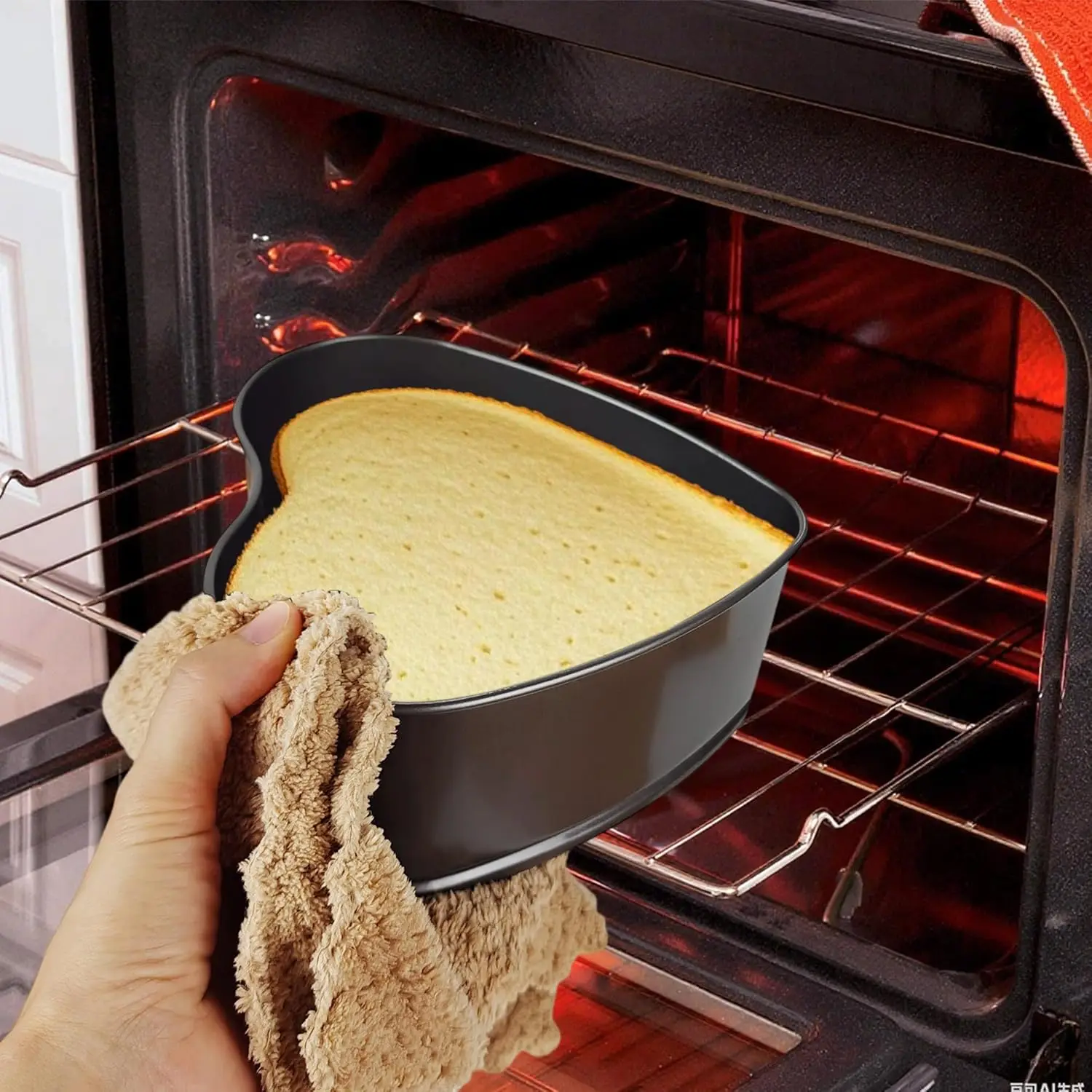 Антипригарная форма для торта темно-серого цвета в форме сердца - Фотография_6