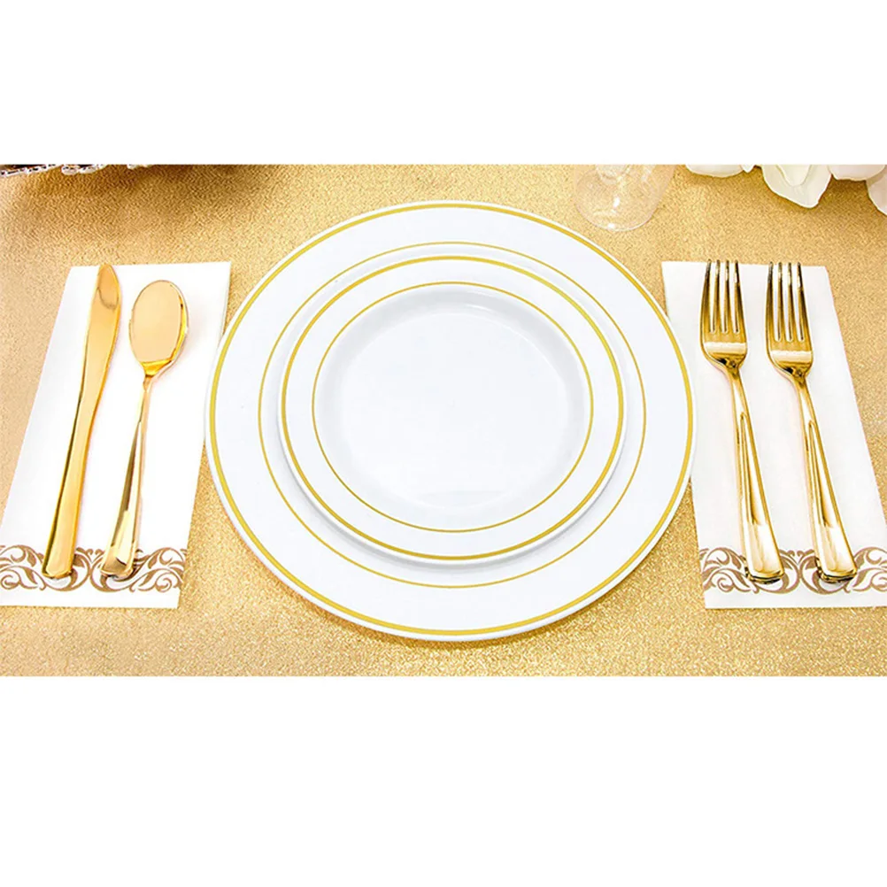 Салфетка с золотым цветочным принтом 40x30 см