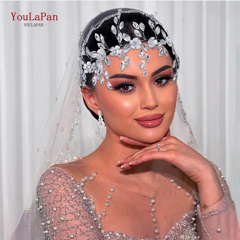 Youlapan свадебная повязка на голову с разноцветными стразами - Фотография_2