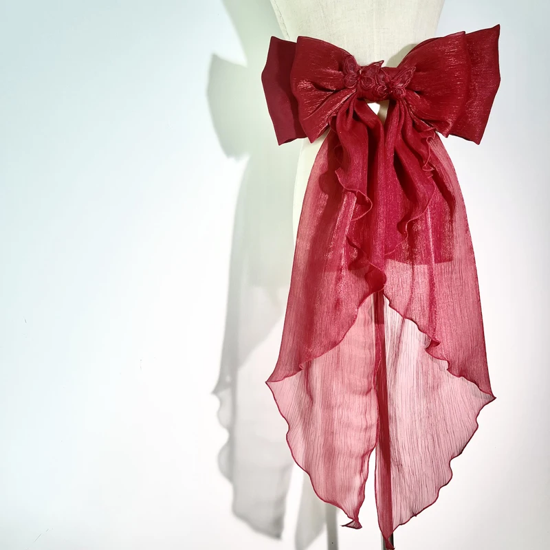 33x75 см свадебный бант с рюшами и оборками из тюля в стиле лолиты