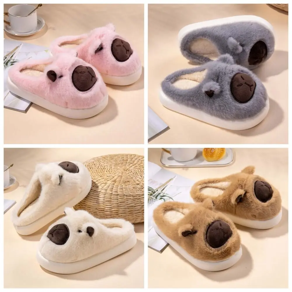 Мягкие меховые тапочки с капибарой - Фотография_5