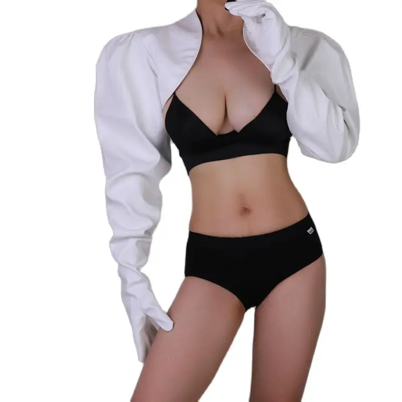 Женские перчатки-болеро из искусственной кожи - Фотография_3