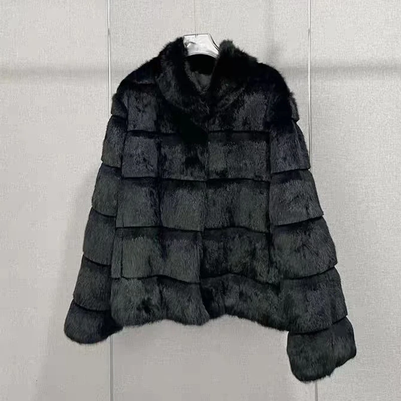 Женская куртка из 100% шуба натурального кроличьего меха - Фотография_6