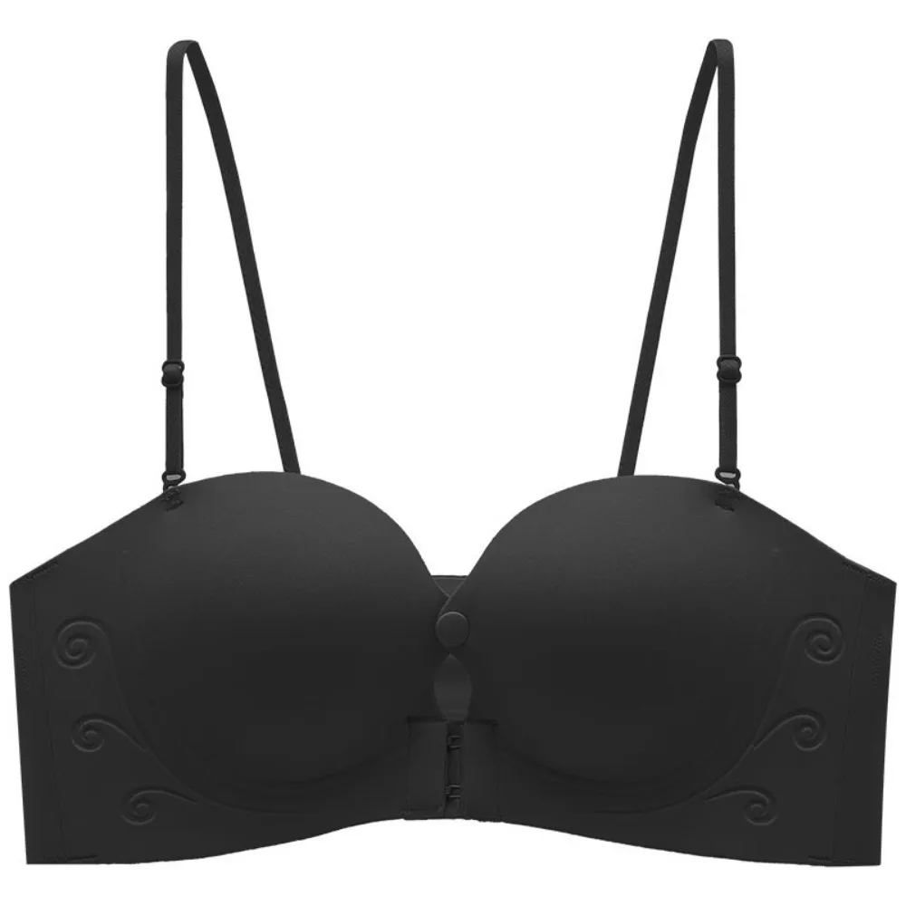 Беспроводной бюстгальтер с глубоким v-образным вырезом и запахом на груди - Фотография_4