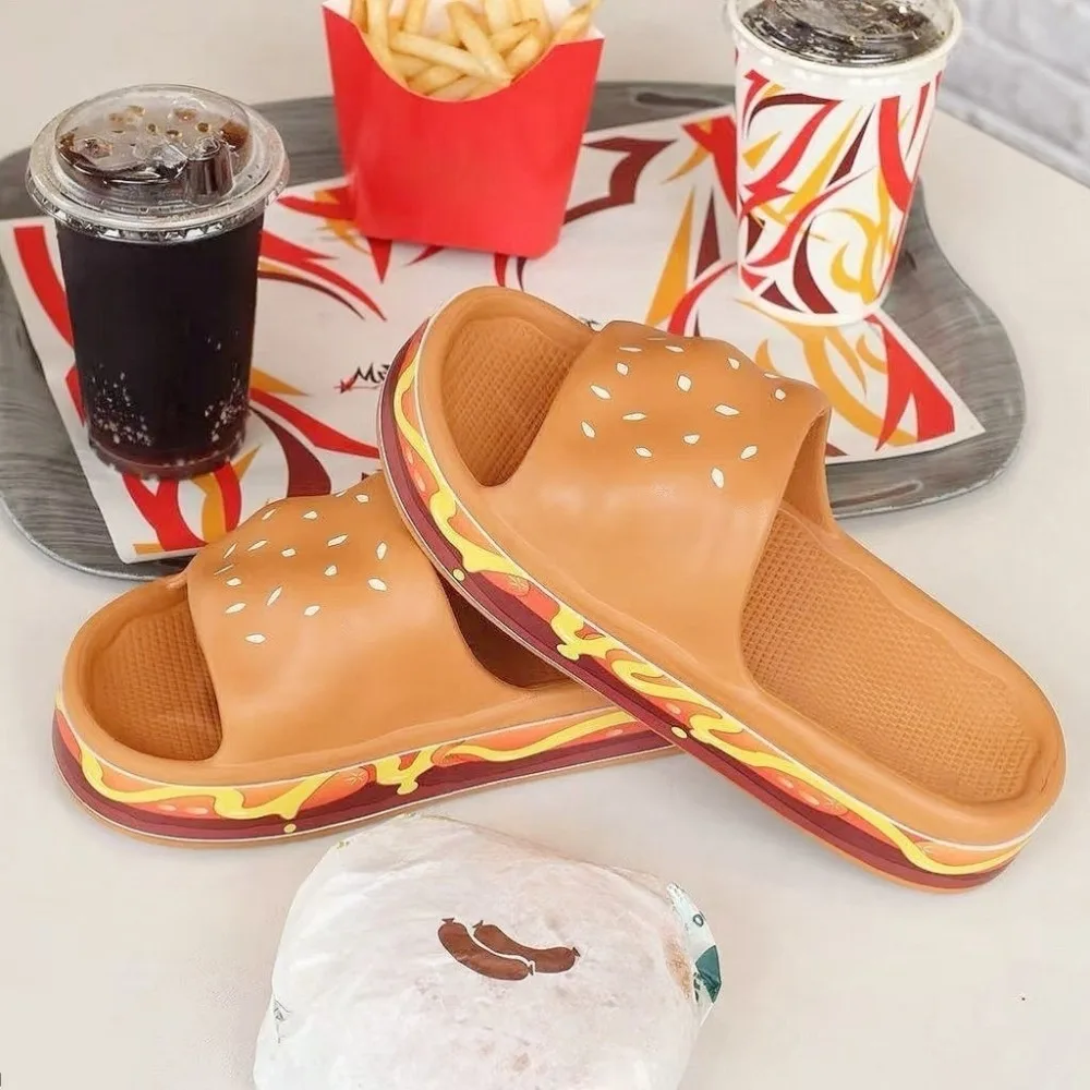 Креативные тапочки для гамбургеров с имитацией мягкой подошвы