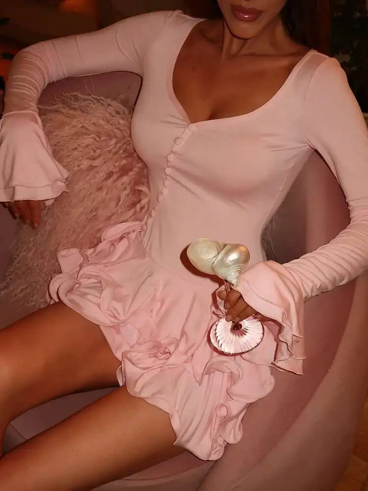 Blifanbo с расклешенными рукавами и рюшами - Фотография_2