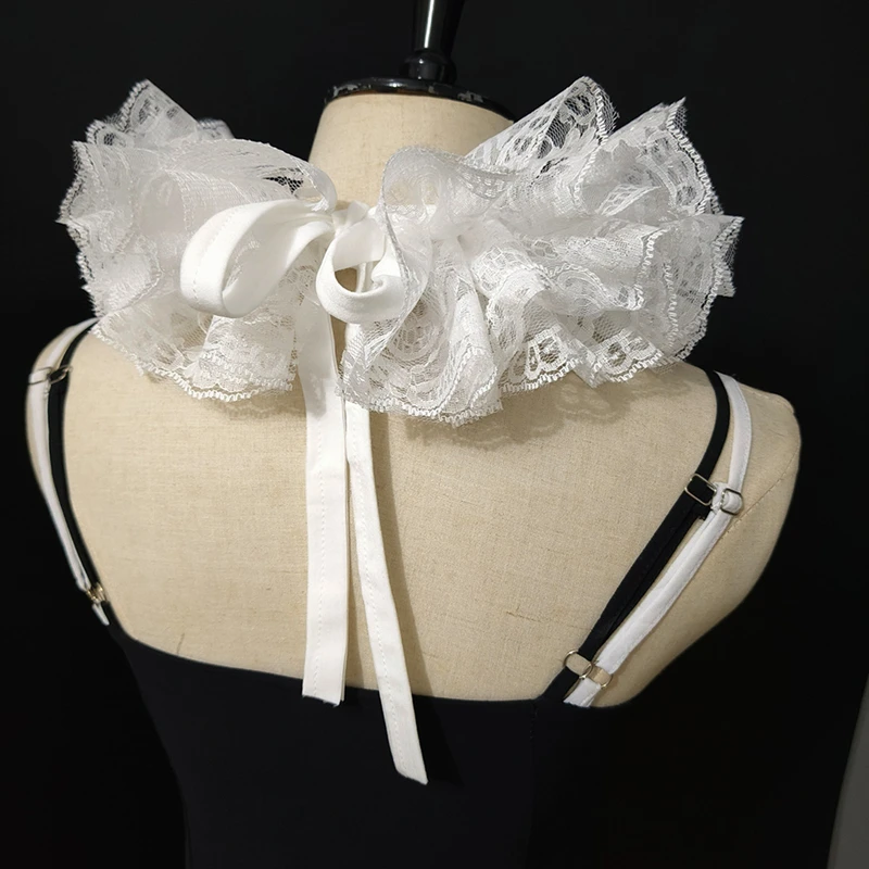 Elegant ruffled lace fake collar - Фотография_4