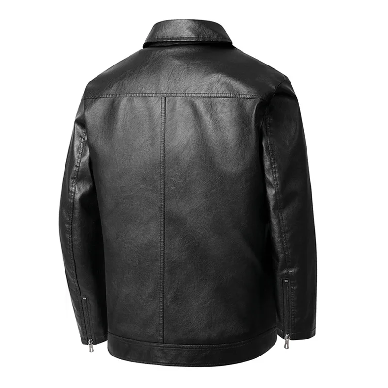 Big size 8xl pu leather jacket - Фотография_5